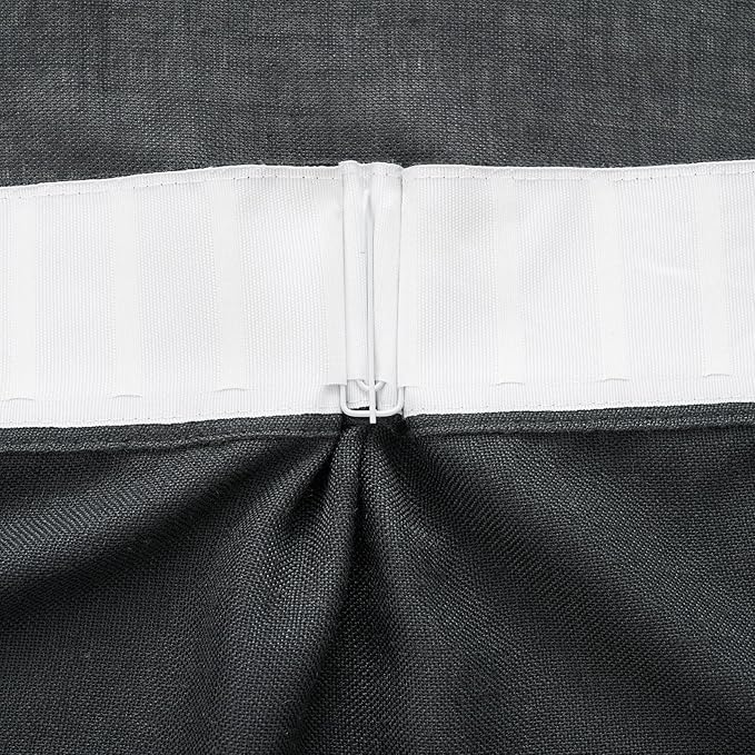 Black Semi Sheer Curtains 108 Inches Long, Linen Textured Light Filtering Drapes for Living Room, Dark Moody Modern Farmhouse Window Decor, Floor to Ceiling Pinch Pleat Curtain with Hooks