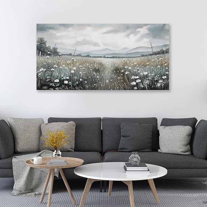 Glvzygy Canvas Wall Art Vintage Wall Decor Classical Painting Canvas Prints Vintage Floral Wall Art for Home Room Bathroom Decor Living and Office Home Decor 24"x48"