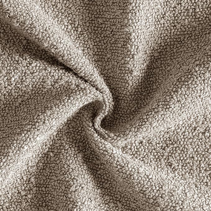 MIULEE 20x20 Inch Decorative Pillow Covers for Couch Bed Set of 2 Textured Boucle Neutral Throw Pillows Light Taupe Accent Solid Cushion Pillowcase Cozy Soft Sofa Livingroom Home Decor