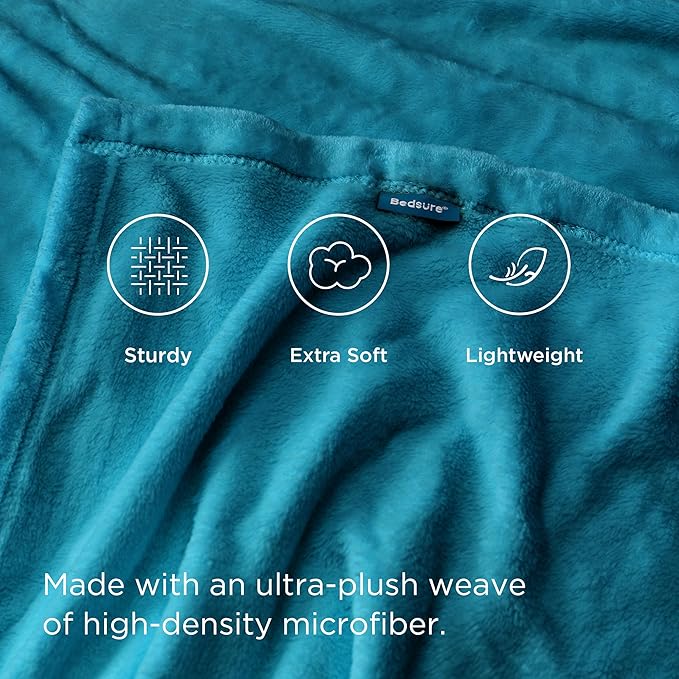 Bedsure GentleSoft Fleece Blankets King Size Teal - Bed Blanket Soft Lightweight Plush Cozy Fuzzy Luxury Microfiber, 108x90 inches