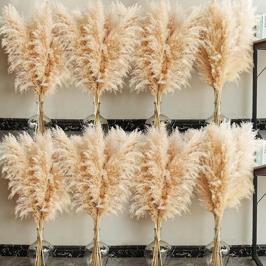 40" inch 40 Stems Natural Pampas Grass Decor Tall, pompas Grass, Tall Pampas Grass for Wedding, Party, Farmhouse, Boho Home Decor