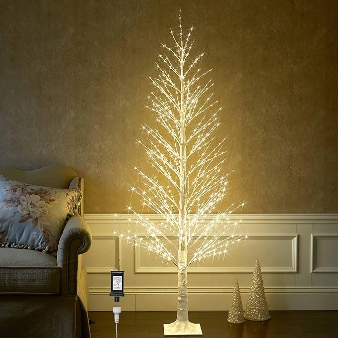 Birchlitland LED Alpine Trees 6FT 810L Warm White Fairy Lights, Lighted Trees for Indoor Outdoor Home Thanksgiving Christmas Holiday Decoration