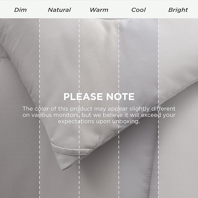 Bedsure Comforter Duvet Insert - Quilted Comforters Oversized King, All Season Duvet, GentleSoft Down Alternative Bedding, with 8 Tabs, Gifts for Women/Men, Light Grey, Oversized King 116 x 98 Inches