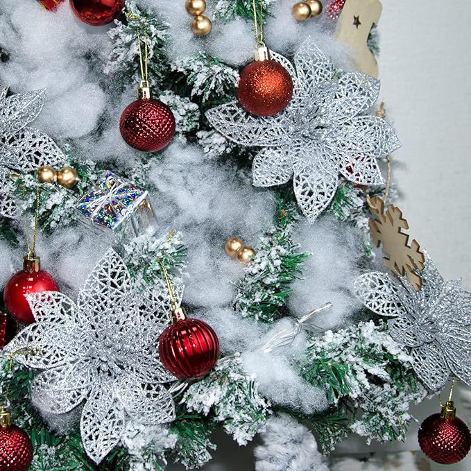 Apragaz Christmas Fake Snow Decoration, Artificial Snow Fluffy Fake Snow Decor, Flame Resistant Indoor Snow for Winter Village, Nativity, Christmas Tree, Christmas Decoration(5.6 OZ)