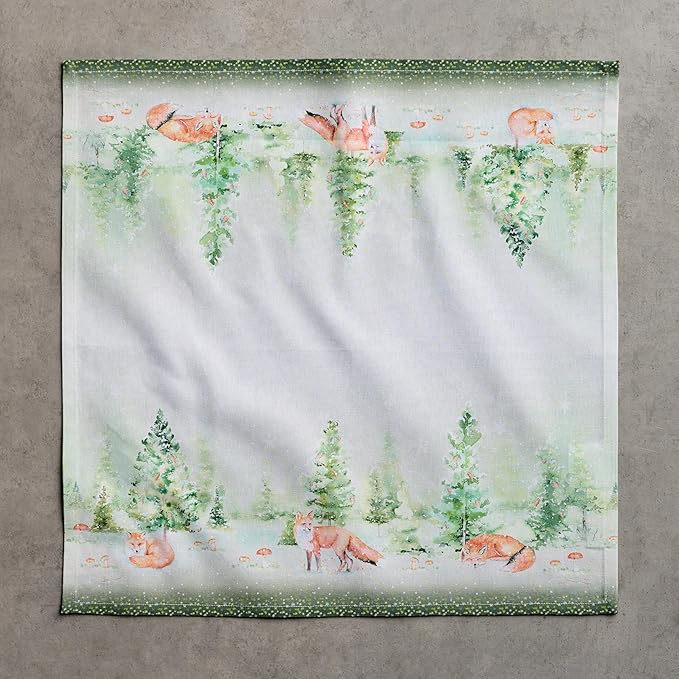 Maison d' Hermine Cloth Napkins Set of 4 100% Cotton Everyday Reusable Square Napkins Cloth Washable, Dinner, Party, Wedding, Restaurant (Winter Mornings, 20" x 20")