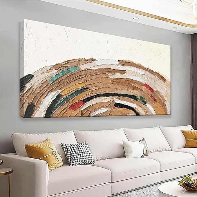 Tsomzxng Abstract Canvas Art Wall Decor Yellow Brown Wall Art Painting Abstract Art Prints Minimalist Decor Artwork Pictures For Bedroom Kitchen Office Bathroom Home Wall Artwork 20"×40"