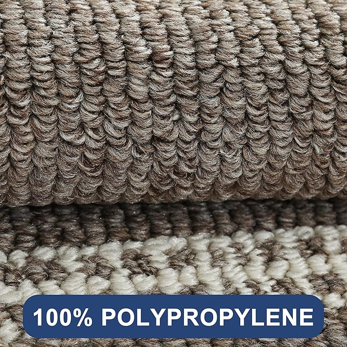 COSY HOMEER Kitchen Rugs Non-Slip 20x30/20x48 Inch Thick Polypropylene Standing Mat for Home Machine Washable, Brown