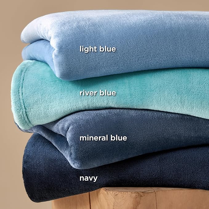 Bedsure GentleSoft Fleece Throw Blanket for Couch River Blue - Lightweight Plush Fuzzy Cozy Soft Blankets and Throws for Sofa, 50x70 inches