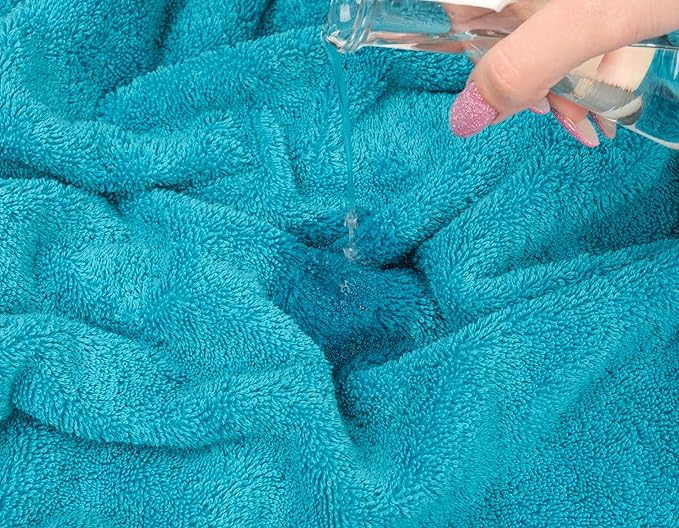 American Soft Linen Luxury 6 Piece Towel Set, 2 Bath Towels 2 Hand Towel 2 Washcloths, 600 GSM 100% Cotton Turkish Towels for Bathroom, Aqua Blue Towel Sets