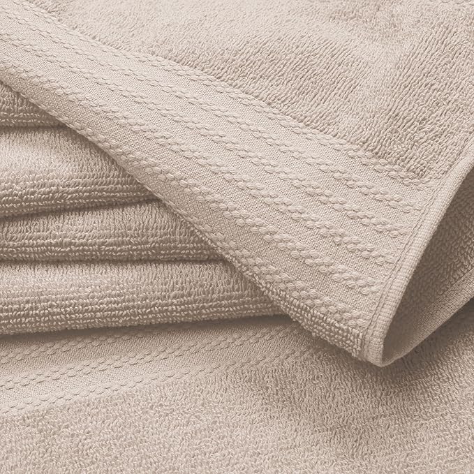 GLAMBURG Premium Cotton Oversized 2 Pack Bath Sheet 35x70-100% Pure Cotton - Ideal for Everyday use - Ultra Soft & Highly Absorbent - Machine Washable – Tan