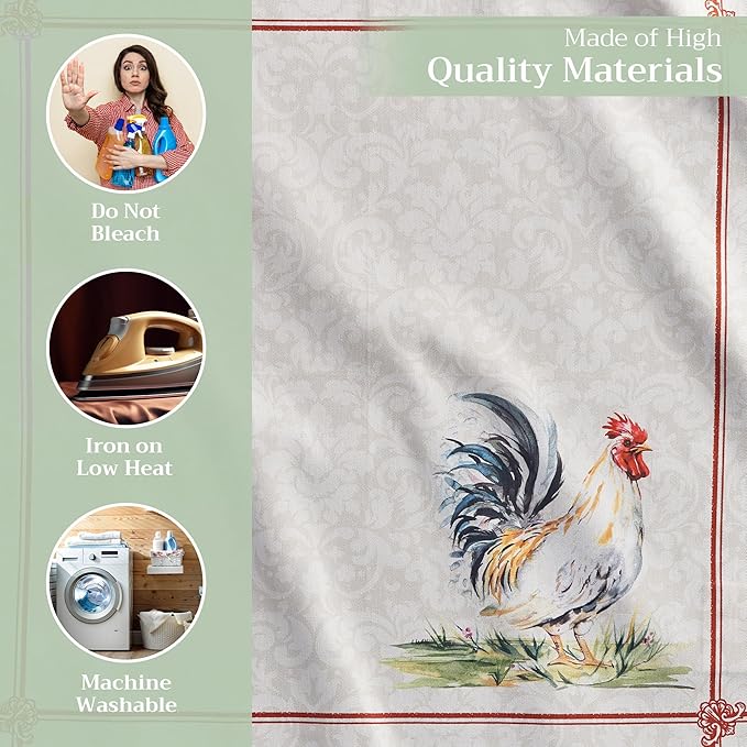 Maison d' Hermine Cloth Napkins Set of 4 100% Cotton Everyday Reusable Square Napkins Cloth Washable, Dinner, Party, Wedding, Restaurant, Spring/Summer (Campagne, 20" x 20")