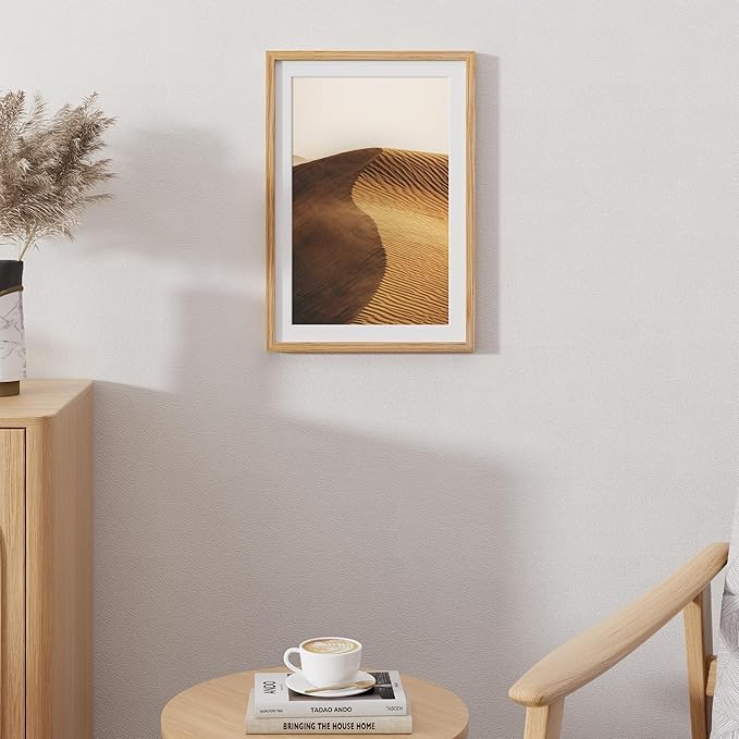 13x19 Picture Frame, Solid Oak Wood Frame 13 x 19 Frame for Wall, 13"x19" Photo Frame with Tempered Real Glass, 13x19 Picture Frame Matted to 11x17, Rustic Wooden 13x19 Poster Frame