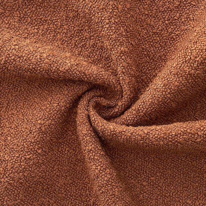 MIULEE Fall 20x20 Inch Decorative Pillow Covers for Couch Bed Set of 2 Textured Boucle Neutral Throw Pillows Rust Accent Solid Cushion Pillowcase Cozy Soft Sofa Livingroom Home Decor