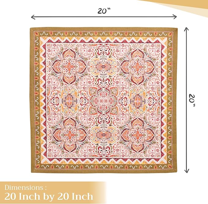 Maison d' Hermine Cloth Napkins Set of 4 100% Cotton Everyday Reusable Square Napkins Cloth Washable, Dinner, Party, Wedding, Restaurant (Damask, 20" x 20")