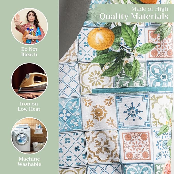 Maison d' Hermine 100% Cotton Apron for women with Pocket Kitchen Chef Apron for Men Cooking Gardening Server Waitress