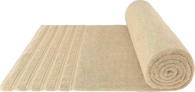 American Soft Linen 35x70 Jumbo Large Bath Towels, 600 GSM 100% Cotton Turkish Bath Sheet, Oversized Luxury Bath Towels for Bathroom Beach and Pool, Beige