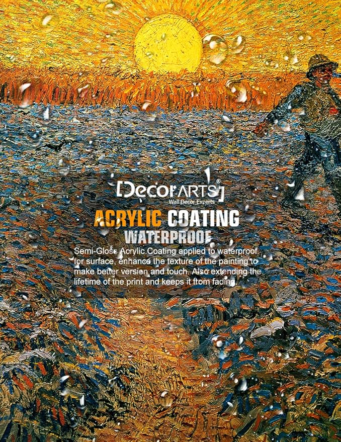 DECORARTS - The Sower, Vincent Van Gogh Art Reproduction. Giclee Canvas Prints Wall Art for Home Decor 20x16