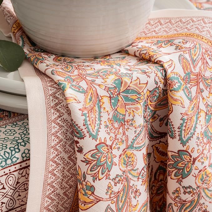 Maison d' Hermine Cloth Napkins Set of 4 100% Cotton Everyday Reusable Square Napkins Cloth Washable, Dinner, Party, Wedding, Restaurant (Nila, 20" x 20")