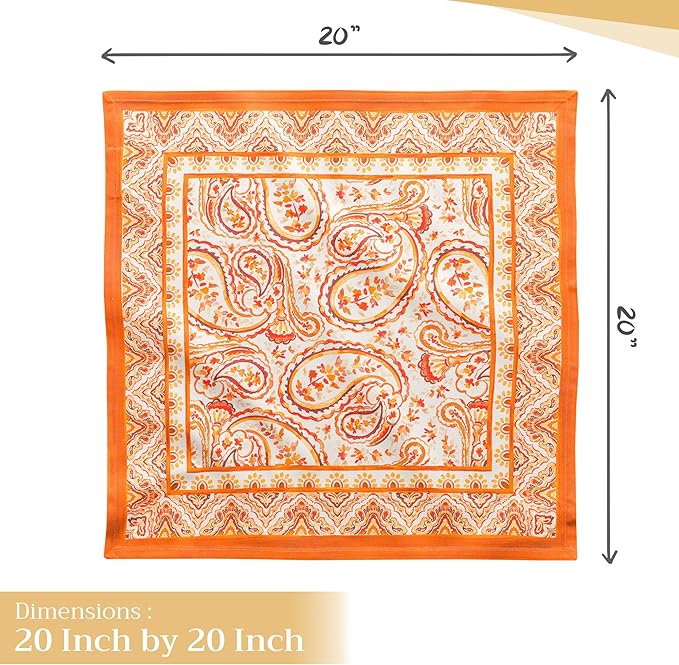 Maison d' Hermine Cloth Napkins Set of 4 100% Cotton Everyday Reusable Square Napkins Cloth Washable, Dinner, Party, Wedding, Restaurant (Palatial Paisley, 20" x 20")