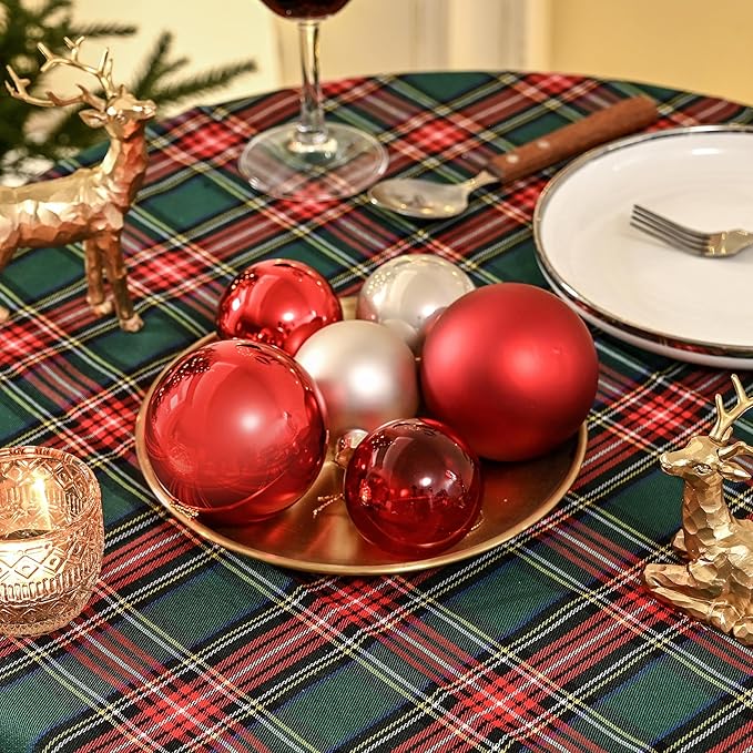 Red Ball Ornaments for Christmas Tree, Matte, Shiny, Clear Glass Ball Ornaments for Christmas Tree, 12Pcs Vintage Xmas Balls for Home Decoration, Thanksgiving, Party, DIY Gift