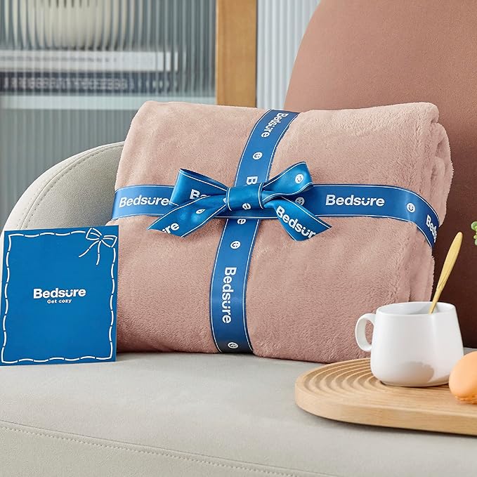 Bedsure GentleSoft Fleece Throw Blanket Dusty Pink - 300GSM Blankets for Couch, Sofa, Bed, Soft Lightweight Plush Cozy Throws for Toddlers, 50x60 inches