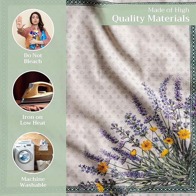 Maison d' Hermine Cloth Napkins Set of 4 100% Cotton Everyday Reusable Square Napkins Cloth Washable, Dinner, Party, Wedding, Restaurant, Spring/Summer (Fanny Lavender, 20" x 20")