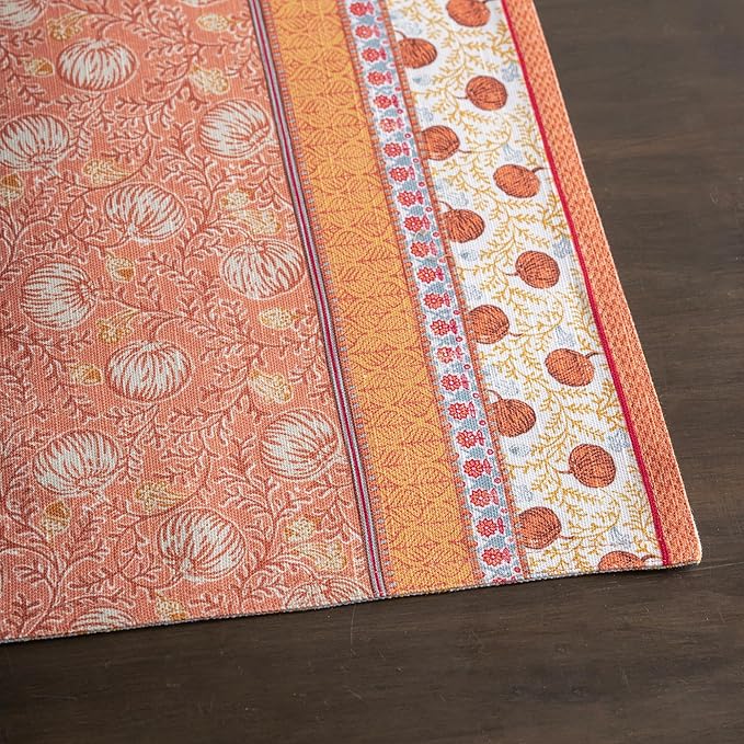 Maison d' Hermine Placemats Set of 4 100% Cotton Washable Cloth Place Mats, Reusable Table Mats for Kitchen Dining Decoration, Party, Wedding, Restaurant (Harvest Festival, 13" x 19")