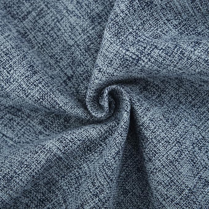 HPUK Linen Throw Pillow Covers Pack of 2, 20x20 Inch Accent Cushion Covers for Living Room, Bedroom, Decorative Solid Color Pillow Covers for Couch, Sofa, Chair, Blue