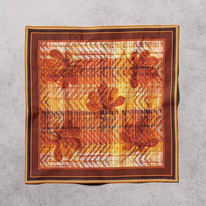 Maison d' Hermine Cloth Napkins Set of 4 100% Cotton Everyday Reusable Square Napkins Cloth Washable, Dinner, Party, Wedding, Restaurant (Thanksgiving Tartan, 20" x 20")