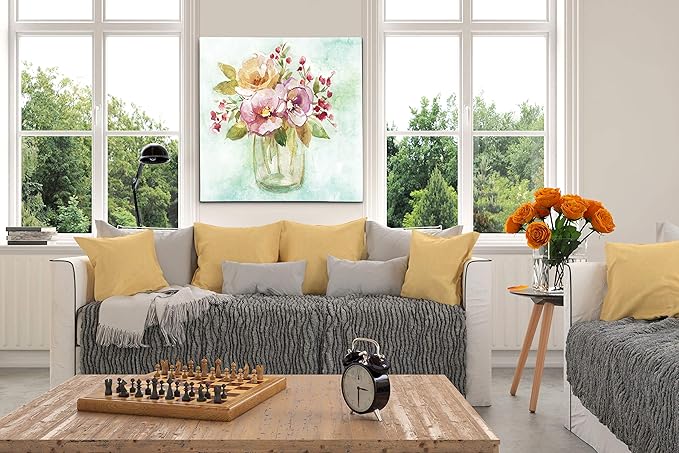 Wexford Home Summer Pansy Gallery Wrapped Canvas Wall Art, 24x24