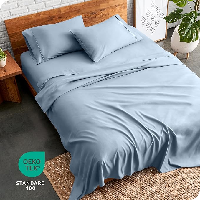 Bare Home Twin XL Sheet Set - College Dorm Size - Luxury 1800 Ultra-Soft Microfiber Twin Extra Long Bed Sheets - Deep Pockets - Easy Fit - Extra Soft - 3 Piece Set - Bed Sheets (Twin XL, Dusty Blue)