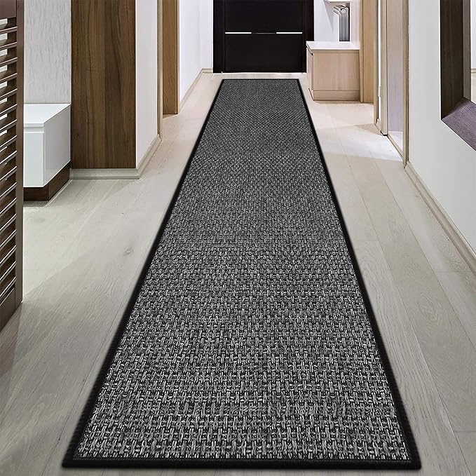 GOYLSER 15ft Hallway Runners Rug Non Slip, Long Entry Runner Kitchen Floor Runner Carpet, Black Hall Way Runner Rug Floor Mat Carpet