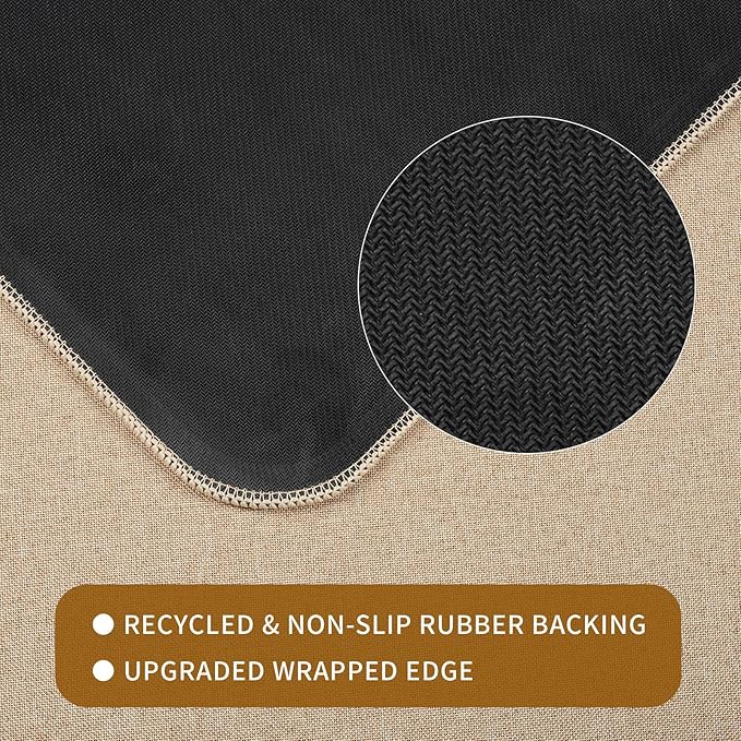 Happy Fall Y'all Squirrel Kitchen Rugs Set of 2, Seasonal Autumn Thanksgiving Holiday Home Decor Low-Profile Kitchen Mats for Floor - 17x29 and 17x47 Inch