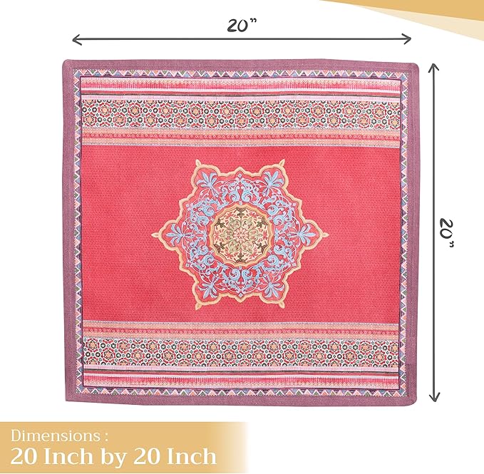 Maison d' Hermine Cloth Napkins Set of 4 100% Cotton Everyday Reusable Square Napkins Cloth Washable, Dinner, Party, Wedding, Restaurant (Ispahan, 20" x 20")