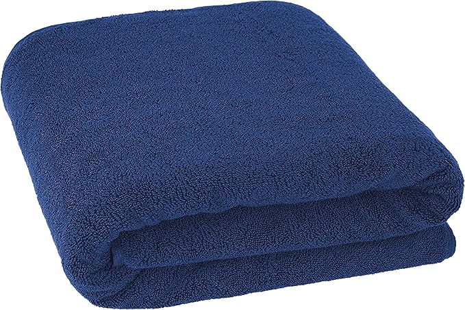 Cotton Paradise 100% Cotton 40x80 Oversized Bath Sheet, Extra Large Turkish Bath Towels for Bathroom, Navy Blue Bathsheet