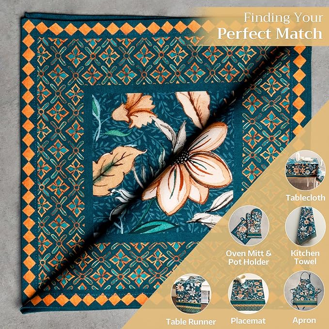 Maison d' Hermine Cloth Napkins Set of 4 100% Cotton Everyday Reusable Square Napkins Cloth Washable, Dinner, Party, Wedding, Restaurant (Luxury Loft-Dark Teal, 20" x 20")