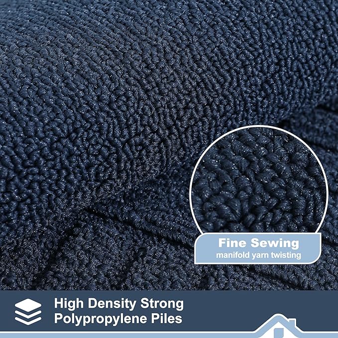 BEQHAUSE-Kitchen-Rugs-and-Mats Non Slip Kitchen Runner Rug Absorbent Kitchen Mats for Floor Machine Washable Kitchen Floor Mat,Navy Blue 24”x60”