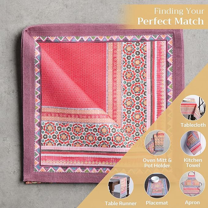 Maison d' Hermine Cloth Napkins Set of 4 100% Cotton Everyday Reusable Square Napkins Cloth Washable, Dinner, Party, Wedding, Restaurant (Ispahan, 20" x 20")