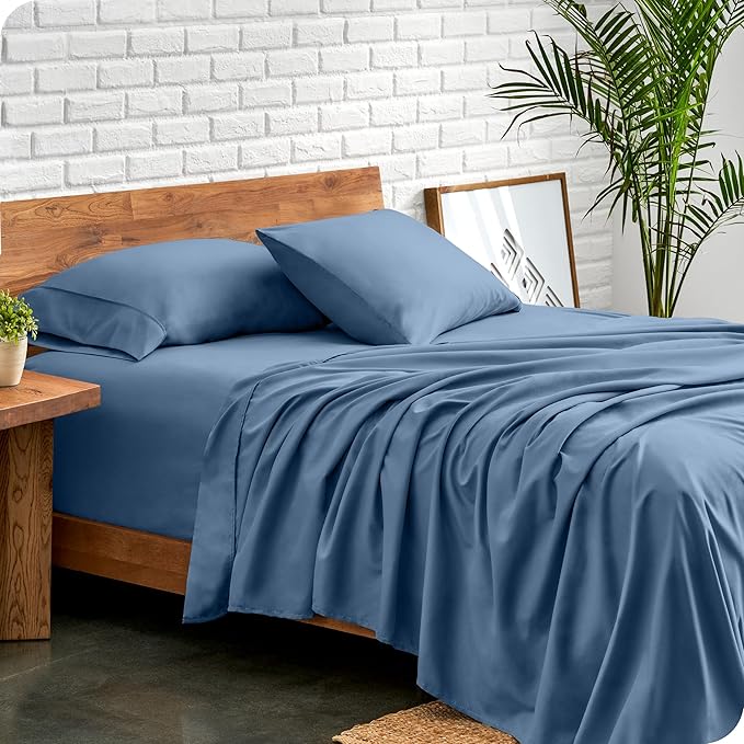 Bare Home Twin XL Sheet Set - College Dorm Size - Luxury 1800 Ultra-Soft Microfiber Twin Extra Long Bed Sheets - Deep Pockets - Easy Fit - Extra Soft - 3 Piece Set - Bed Sheets (Twin XL, Coronet Blue)