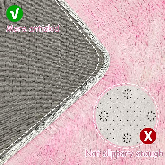 Small Area Rug for Bedroom 3x5ft Mini Tie-Dye Pink Fluffy Rug Mat Bedside Throw Rug for Kids Room Boys Teens Nursery Baby Dorm Living Room Home Decor Aesthetic Carpets for Modern Floor Rug