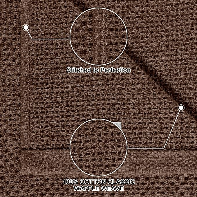 Homaxy 100% Cotton Kitchen Towels and Dishcloths Set, 12 x 12 Inches and 13 x 28 Inches, Set of 10 Bulk Kitchen Towels Set, Ultra Soft Absorbent Dish Cloths for Washing Dishes, Coffee