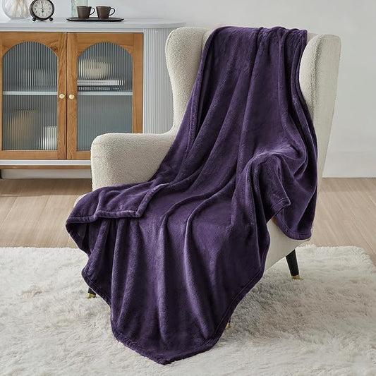 Bedsure Fleece Blanket Twin Blanket Purple - 300GSM Soft Lightweight Plush Cozy Twin XL Blankets for Bed, Sofa, Couch, Travel, Camping, 66 inch X 90 inch