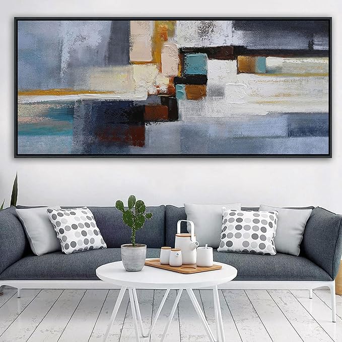 KLAKLA Extra Large Wall Art 86x29 Inches - Abstract Huge Canvas Picture Wall Decor Living Room Oversized Artwork for Walls Bedroom Office Decoration Modern Frame Wall Art