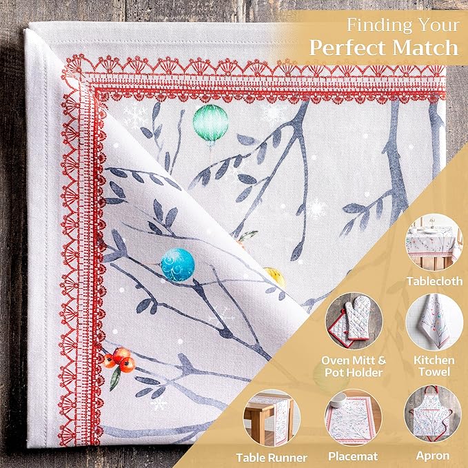 Maison d' Hermine Cloth Napkins Set of 4 100% Cotton Everyday Reusable Square Napkins Cloth Washable, Dinner, Party, Wedding, Restaurant (Fairy Christmas, 20" x 20")