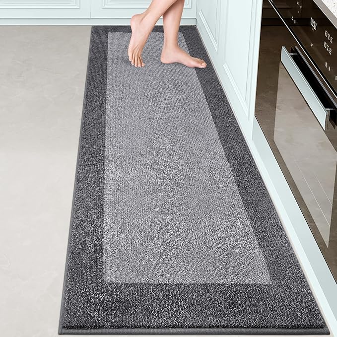 Machine Washable Kitchen Rug 24" x 84", Non Slip Kitchen Mat for Floor, Absorbent Entrance Runner Rug for Bedroom, Hallway, Bathroom, Door (Roll Packing)