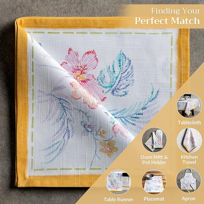 Maison d' Hermine Cloth Napkins Set of 4 100% Cotton Everyday Reusable Square Napkins Cloth Washable, Dinner, Party, Wedding, Restaurant, Spring/Summer (Paradise Island, 20" x 20")