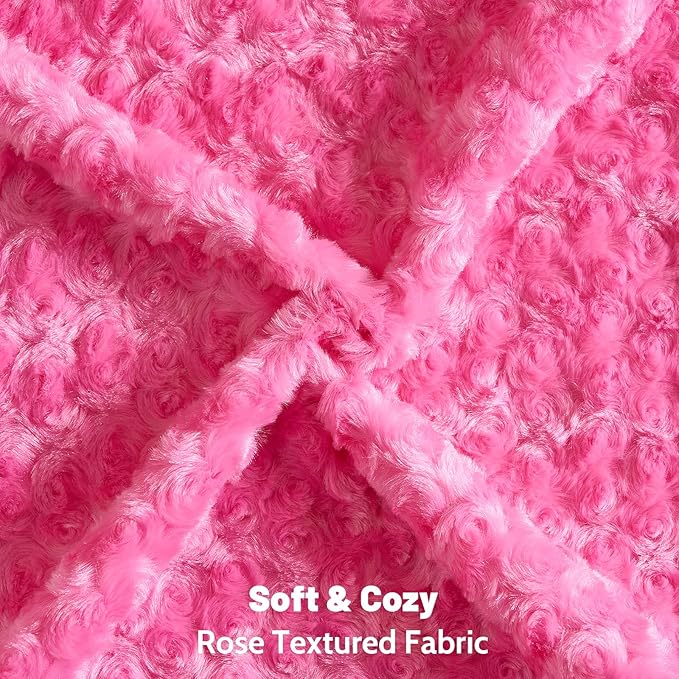 FUTEI Hot Pink Decorative Throw Pillow Covers 20x20 Inch Set of 2,Soft Solid Rose Textured Cushion Case,Modern Home Decor for Couch Sofa Bed Living Room