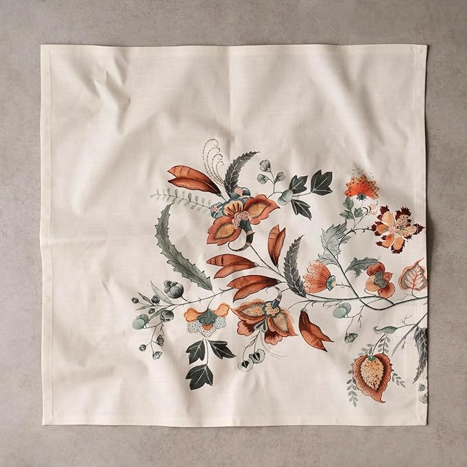 Maison d' Hermine Cloth Napkins Set of 4 100% Cotton Everyday Reusable Square Napkins Cloth Washable, Dinner, Party, Wedding, Restaurant (Dalida, 20" x 20")