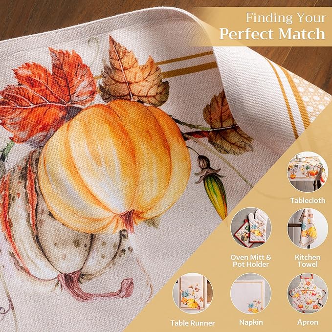 Maison d' Hermine Placemats Set of 4 100% Cotton Washable Cloth Place Mats, Reusable Table Mats for Kitchen Dining Decoration, Party, Wedding, Restaurant (Potiron, 13" x 19")