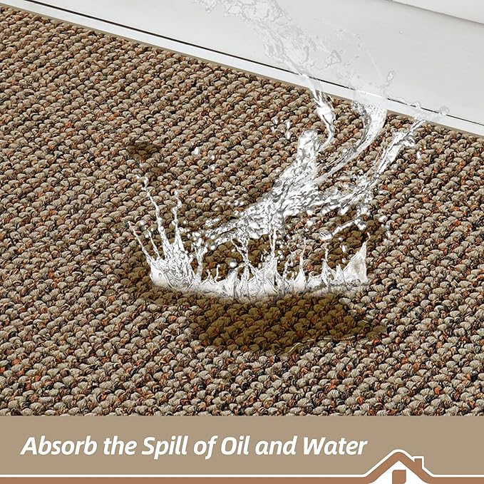 BEQHAUSE Kitchen Rugs 32"x48", Non-Slip Kitchen Mats for Floor, Super Absorbent and Stain Resistant Kitchen Rugs, Machine Washable Rugs for Kitchen, Hallway, Laundry & Sink, Taupe